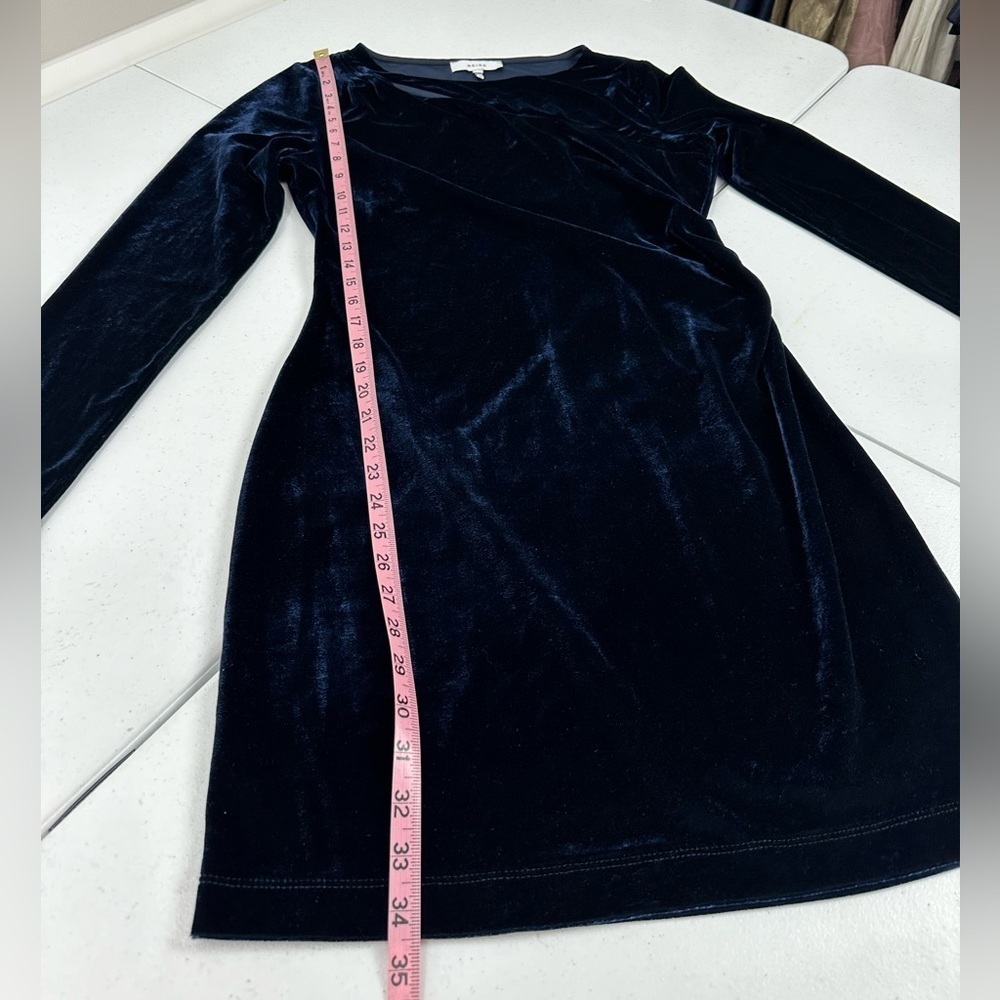 Reiss Katie Cut Out Velvet Mini Dress Navy Size 8 - Picture 9 of 11